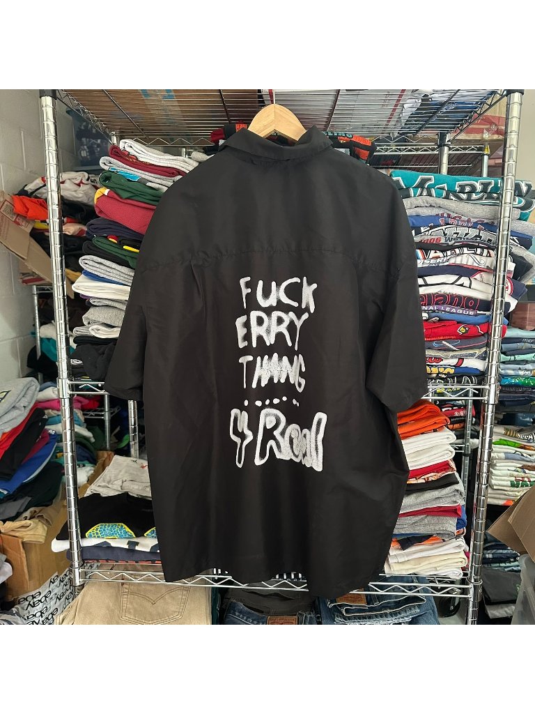 Heron Preston F Errythang Taffeta Bowling Shirt Black Xxl Ss22 Streetwear